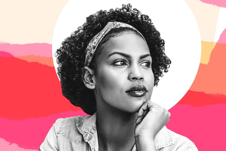 Photo illustration: Single black woman contemplating having a child (stock image).